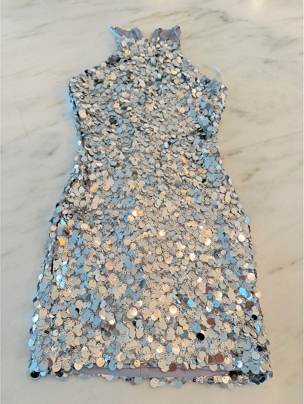 B. darlin silver sequin mirror sz 0 dress